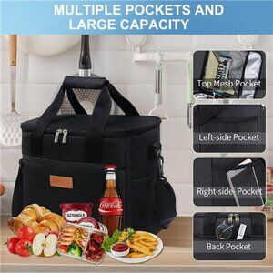 Large Cooler Bag Collapsible 24 Can Insulated Bags Leakproof Lunch Cooler Tote